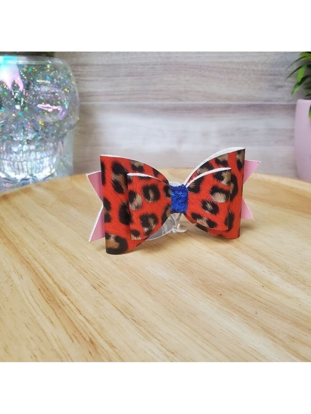 Cheetah Print Straw Topper Pink Red Black Blue Glitter Sequin